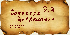 Doroteja Miltenović vizit kartica